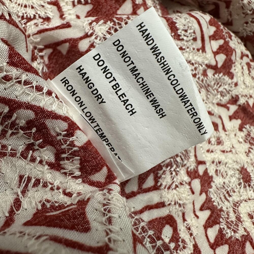 Solitaire Kimono Shorts Set Womens Large Red White Crochet Boho Festival New - Picture 15 of 16
